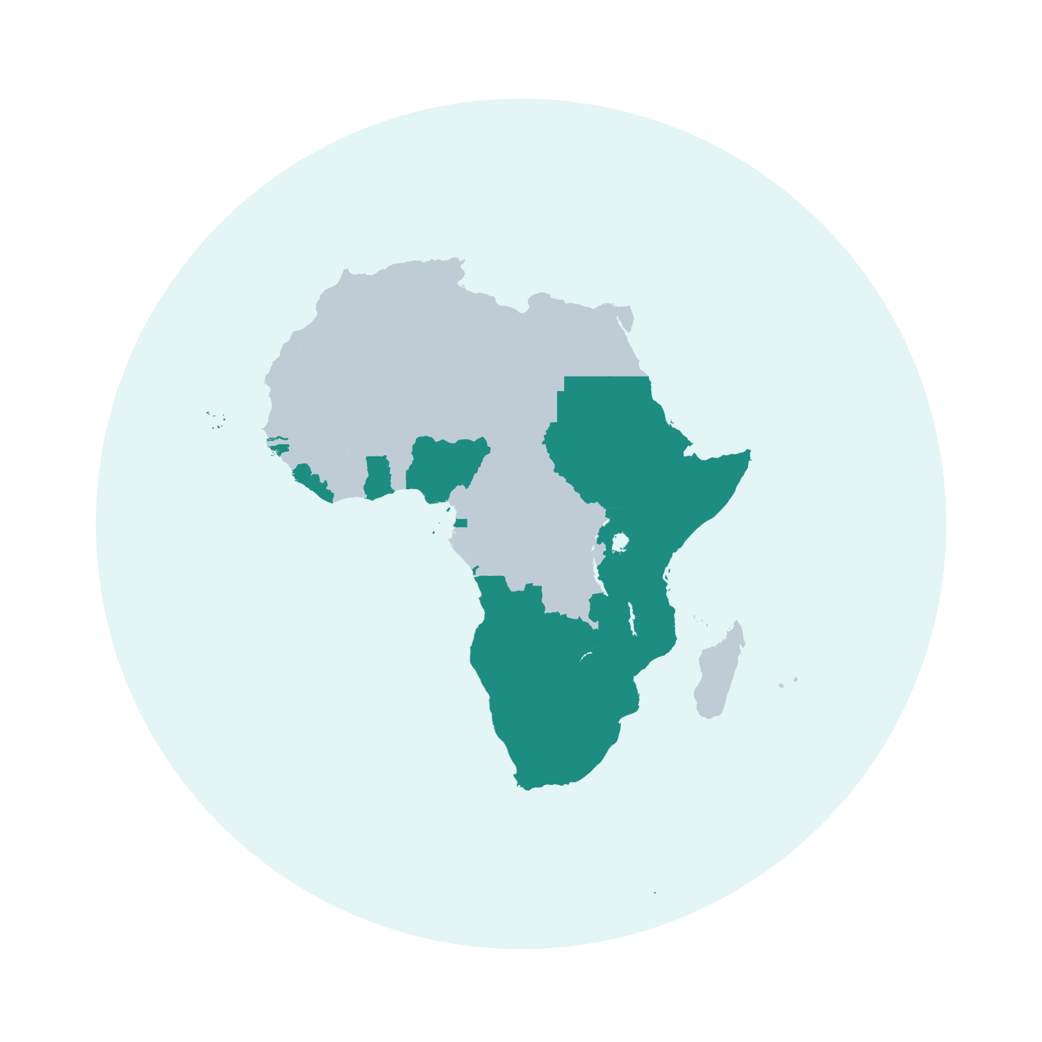 (image for) English, Portuguese and Spanish-speaking Africa