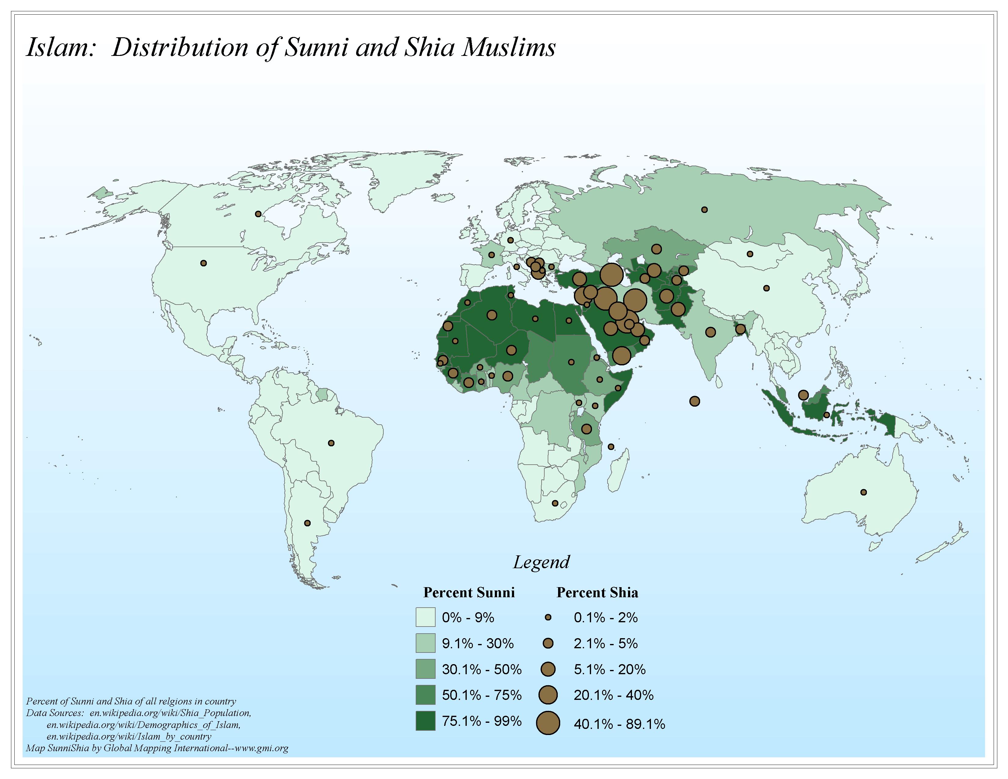 Shia And Sunni Population In World Map
