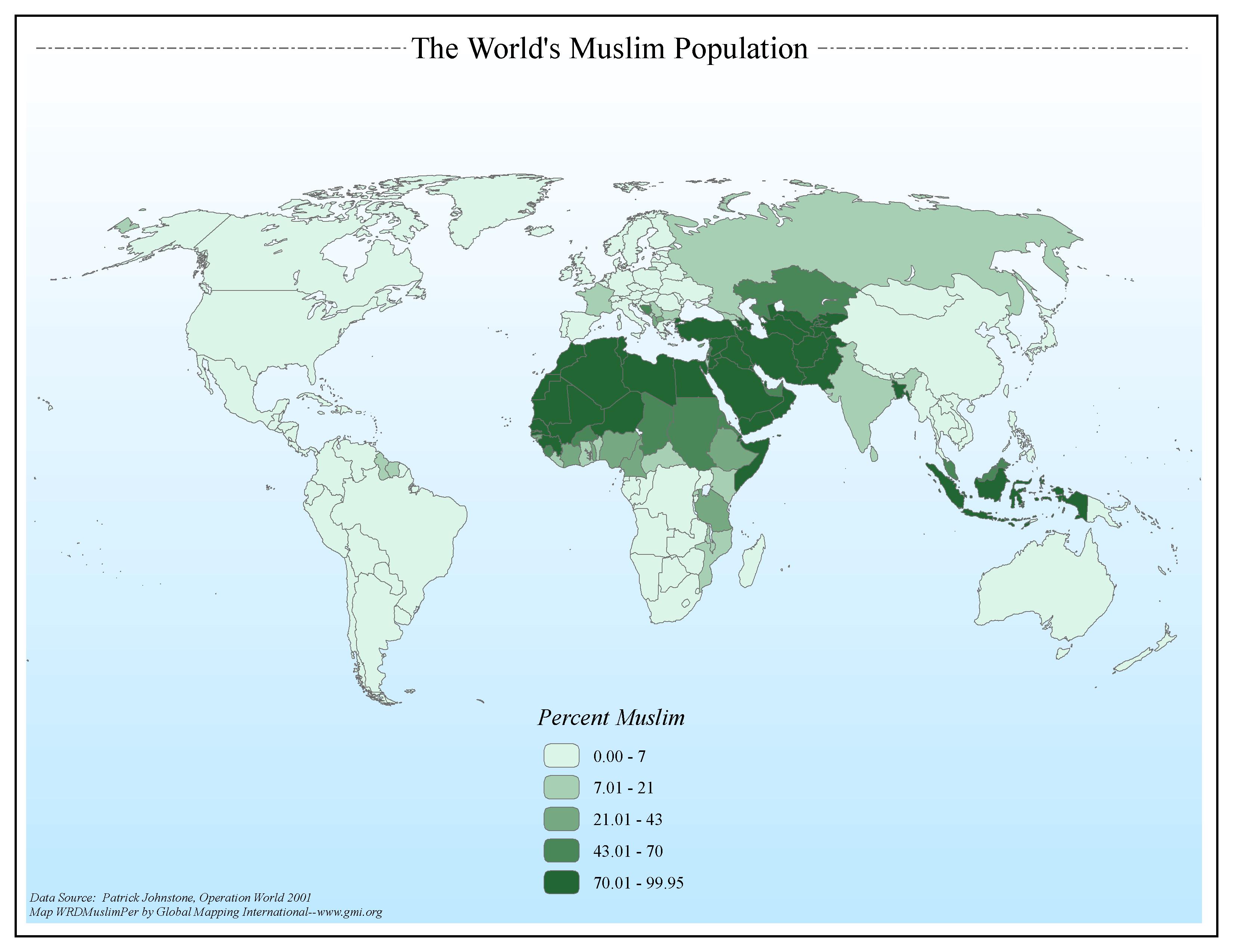 Map Of Muslim Population Worldwide PELAJARAN