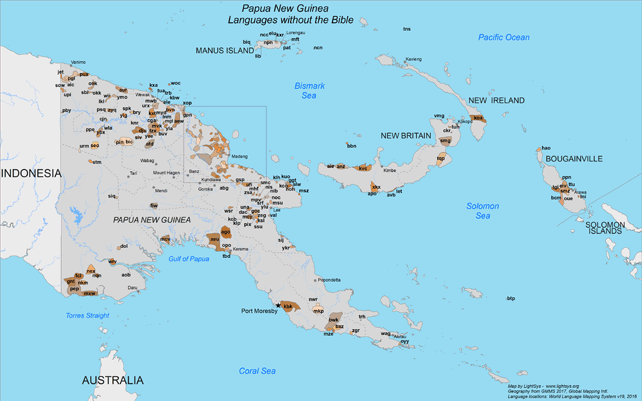 Papua New Guinea - Languages without the Bible - Click Image to Close