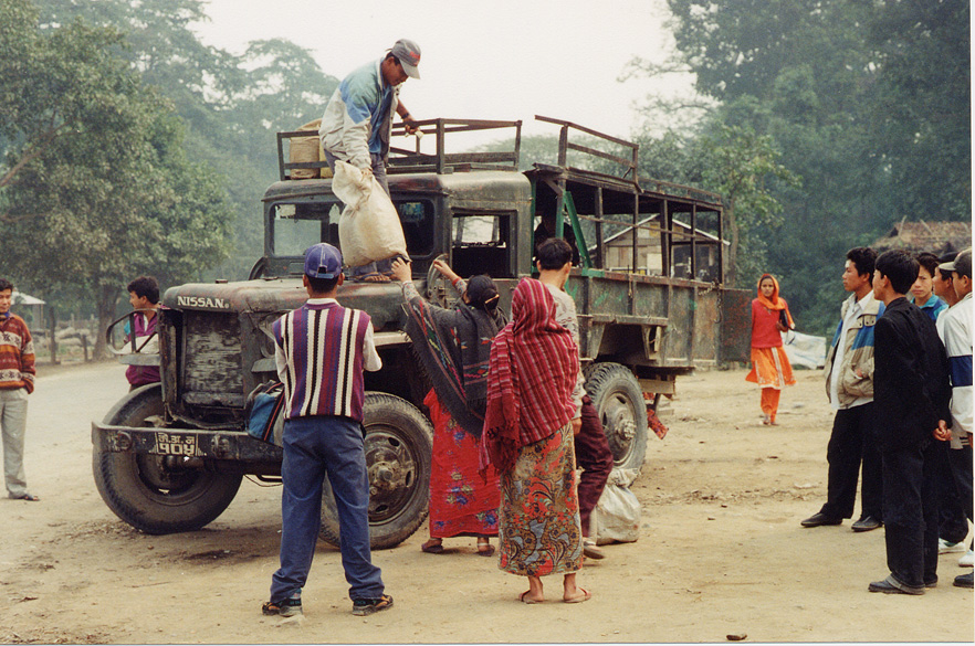 People Gathered Around A Truck / Nepal / Nepali