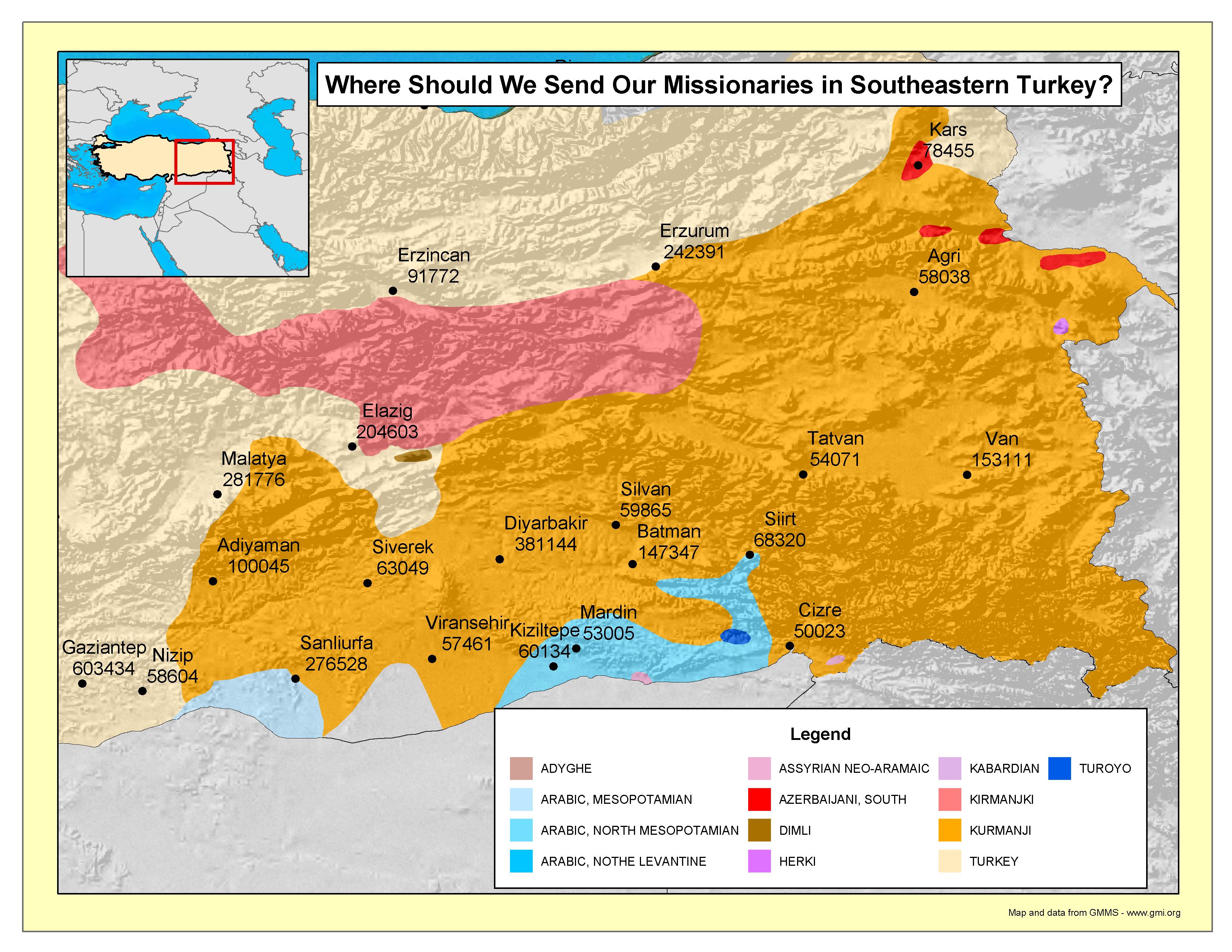 Where should we send our missionaries in Southeastern Turkey?