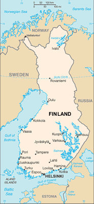 Finland map (World Factbook, modified)