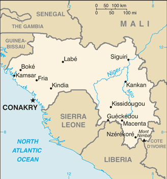 Guinea map (World Factbook)