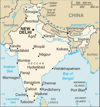 India map (World Factbook)
