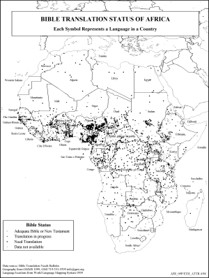 Bible Translation Status of Africa (BW)